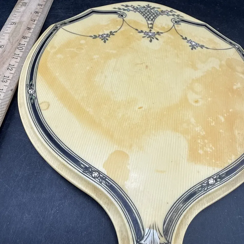 Vintage Du Barry Pyralin Ivory Hand Mirror – 1920s Celluloid Art Deco